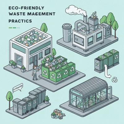 Illustration of eco-friendly waste management practices