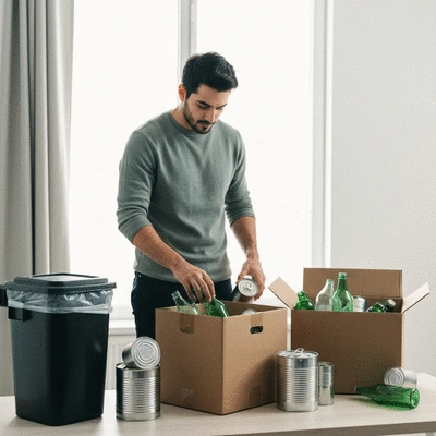 User practicing sustainable waste management