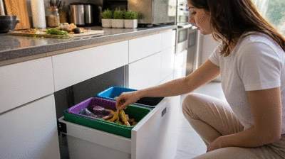 Lifestyle image of eco-friendly waste disposal practices in action